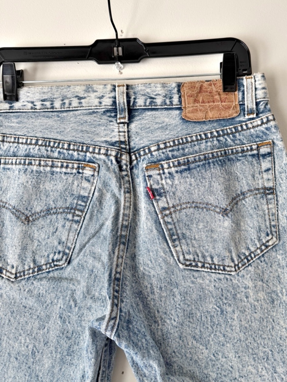 VTG 90s Levi's 501 Acid Wash Jeans Straight Leg High Rise Button Fly USA Sz 31 - Picture 10 of 16